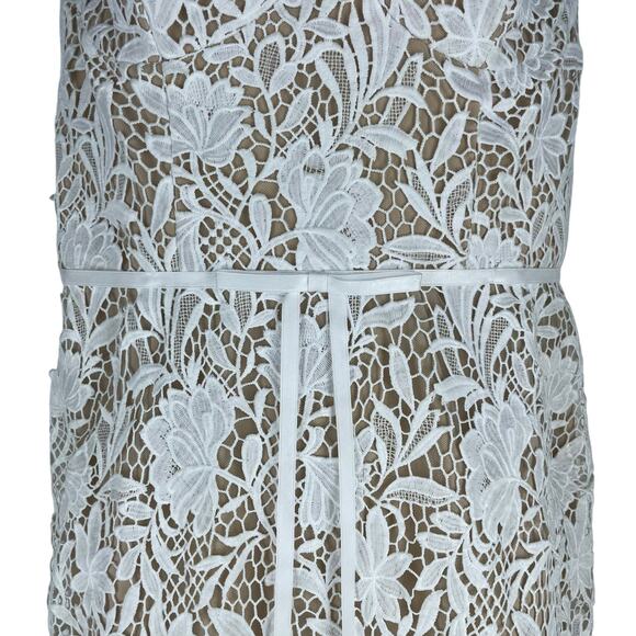 Marchesa Notte Satin Trim Guipure Lace Tulle Gown Bridal Dress Size 10 - Picture 6 of 13